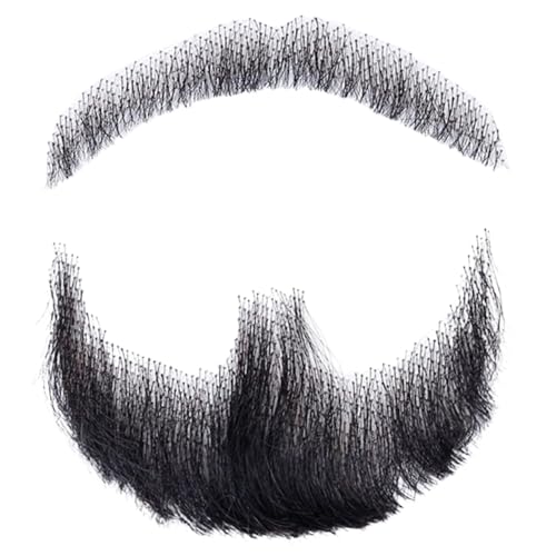 Realistischer Schnurrbart künstlicher Bart Echthaar realistischer Bart künstlicher Schnurrbart unsichtbares künstliches Gesichtshaar Kostümbart Spitzenbart für Männer Verkleidung Halloween Schwarz Realistischer Schnurrbart künstlicher Bart Echthaar realistischer Bart künstlicher Schnurrbart unsichtbares künstliches Gesichtshaar Kostümbart Spitzenbart für Männer Verkleidung Halloween Schwarz von Wedhapy