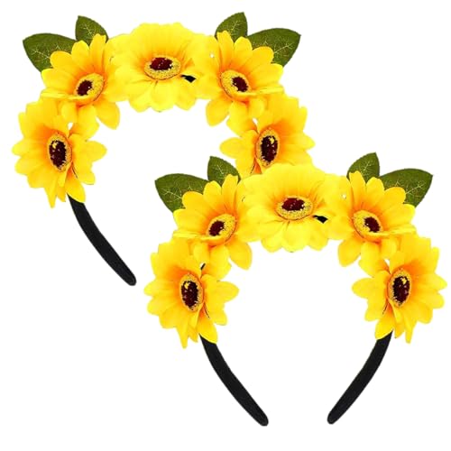Sonnenblumen-Stirnband 2 Stück 3D-Blumen-Stirnband elastisches dekoratives Haarband Sonnenblumen-Haar-Accessoires für Fotografie-Requisiten Maskerade Karnevalsparty Frauen und Mädchen Sonnenblumen-Stirnband 2 Stück 3D-Blumen-Stirnband elastisches dekoratives Haarband Sonnenblumen-Haar-Accessoires für Fotografie-Requisiten Maskerade Karnevalsparty Frauen und Mädchen von Wedhapy