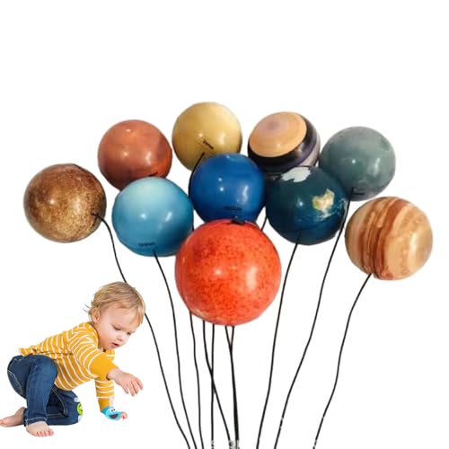 Sonnensystem-Modell 10-teiliges Solarsystem-Mobile aus weichem PU hängende Planeten mit Seil für die Weltraumparty im Kinderzimmer von Wedhapy