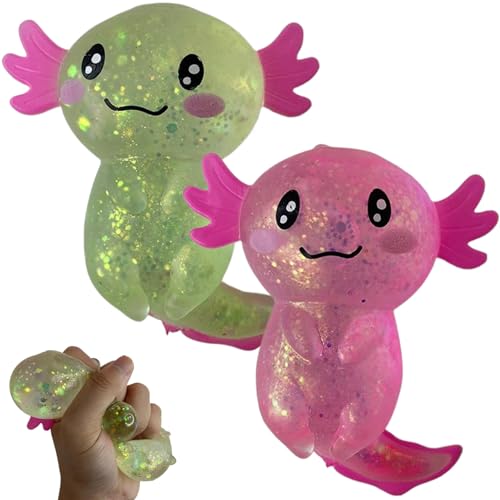 Stress-Spielzeug 2 Stück glitzerndes Axolotl-Quetschspielzeug entzückendes Axolotl-Spielzeug entspannender sensorischer Stress Zuckerball dehnbares Axolotl-Zappelspielzeug für Geburtstagsgeschenke Stress-Spielzeug 2 Stück glitzerndes Axolotl-Quetschspielzeug entzückendes Axolotl-Spielzeug entspannender sensorischer Stress Zuckerball dehnbares Axolotl-Zappelspielzeug für Geburtstagsgeschenke von Wedhapy