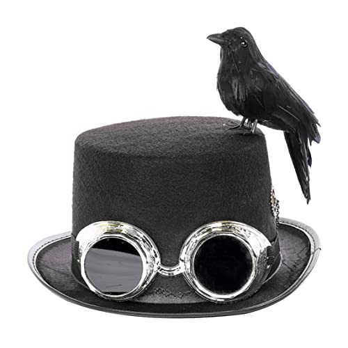 Wedhapy 1pc Steampunk -Top -Hüte mit Krähe und dekorative Brille Unisex Cosplay Hut Retro Style Cap Requisiten für Party, Rollenspiel, Fotografie Halloween Dekor Wedhapy 1pc Steampunk -Top -Hüte mit Krähe und dekorative Brille Unisex Cosplay Hut Retro Style Cap Requisiten für Party, Rollenspiel, Fotografie Halloween Dekor von Wedhapy