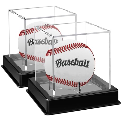 Wedhapy 2 PCs Baseballhalter Display Hülle Acryl Baseball-Display-Hülle UV Protected Baseball Hülle staubdes Baseballhalter Multi-Szenes Baseball-Display-Koffer für Balls Home Office von Wedhapy