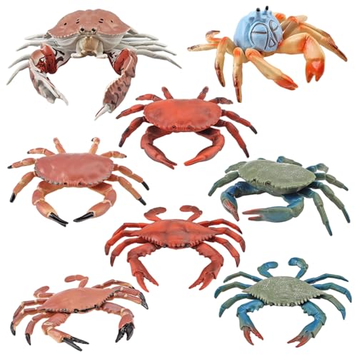 Wedhapy 8pcs gefälschte Krabbenfiguren Verschiedene künstliche und realistische Krabbenspielzeug robust von Wedhapy