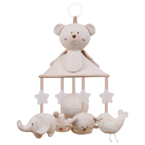 Wedhapy Baby Crib Mobile, Spiral Cartoon Crib Spielzeug hängen mit Musikbox und BB Squeaker Rasseln, sicher und weich für Jungen, Mädchengeschenk, Nicht Batterie, Bär Wedhapy Baby Crib Mobile, Spiral Cartoon Crib Spielzeug hängen mit Musikbox und BB Squeaker Rasseln, sicher und weich für Jungen, Mädchengeschenk, Nicht Batterie, Bär von Wedhapy
