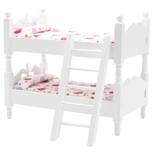Wedhapy Baby-Puppenbett Puppen-Etagenbett Puppenhausbett aus Holz im Maßstab 1:12 mit Leiter und geblümter Bettwäsche DIY realistisches Puppenbett Puppenhausmöbel für Puppenhaus weiß Wedhapy Baby-Puppenbett Puppen-Etagenbett Puppenhausbett aus Holz im Maßstab 1:12 mit Leiter und geblümter Bettwäsche DIY realistisches Puppenbett Puppenhausmöbel für Puppenhaus weiß von Wedhapy