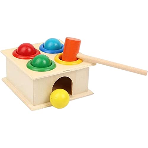 Wedhapy Holz Klopfbank Spielzeug Hammer Kinder Holz Hammer Spielzeug Klopfbank Geschenke Spiel für Kleinkinder mit 4 Holzkugeln von Wedhapy