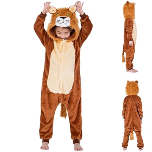 Wedhapy Mädchen-Onesie süßer Löwen-Onesie mit Kapuze Löwenkostüm aus Polyesterfaser mit Knopf Tierkostüm für Party-Cosplay S Wedhapy Mädchen-Onesie süßer Löwen-Onesie mit Kapuze Löwenkostüm aus Polyesterfaser mit Knopf Tierkostüm für Party-Cosplay S von Wedhapy