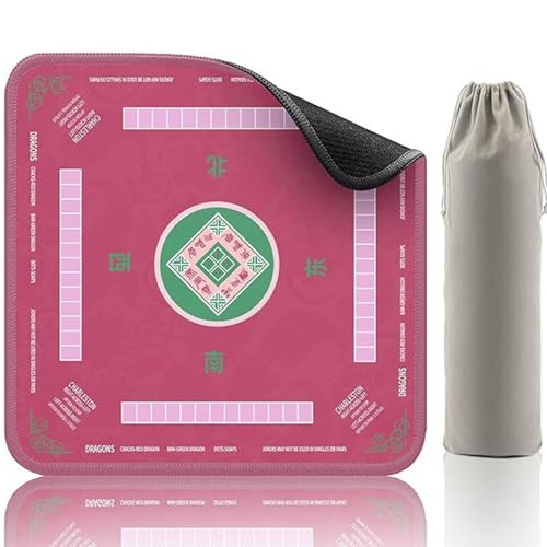 Wedhapy Mahjong-Matte mit Spielregeln, 80 x 80 cm, rutschfeste und geräuschreduzierende Spielmatte für Mahjong, Poker und Brettspiele, Stil 2 von Wedhapy