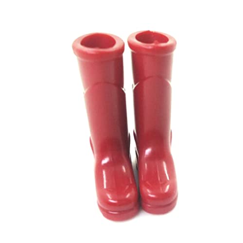 Wedhapy Mini Regenstiefel Puppenhaus Regenstiefel Miniatur Maßstab 1:12 Einfarbig DIY Mini Regenschuhe Kunststoff Regenstiefel Dekoration Für Puppen Puppenhaus Zubehör Rot von Wedhapy