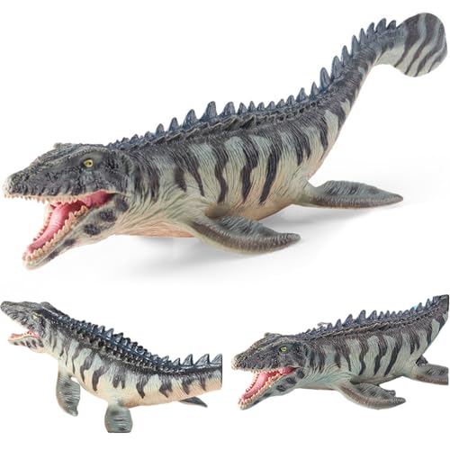 Wedhapy Mosasaurus-Spielzeug, künstlicher, realistischer Dinosaurier mit beweglichem Maul und Zähnen, lehrreicher prähistorischer Plastikdinosaurier für Kinder von Wedhapy
