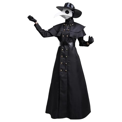 Wedhapy Pest Doctor Kostüm für Erwachsene Punk Grued Pest Doctor beinhaltet Hut, Maske, Handschuhe, Kleid, Gürtel und Motorkostüme für Cosplay, Dress Up, Film Requisite, L Halloween Dekor Wedhapy Pest Doctor Kostüm für Erwachsene Punk Grued Pest Doctor beinhaltet Hut, Maske, Handschuhe, Kleid, Gürtel und Motorkostüme für Cosplay, Dress Up, Film Requisite, L Halloween Dekor von Wedhapy