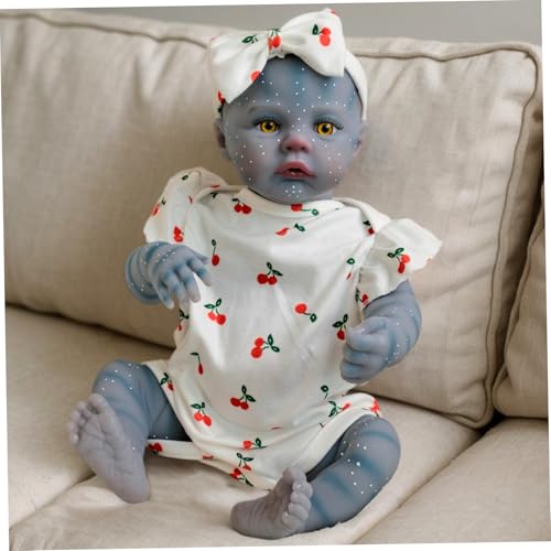 Wedhapy Realistische Babypuppe, 45, 7 cm, Ganzkörper-Mädchen, mit Kleidung mit Kirschmuster, Blaue Haut, lebensechtes Silikon, Kinderspielzeug Wedhapy Realistische Babypuppe, 45, 7 cm, Ganzkörper-Mädchen, mit Kleidung mit Kirschmuster, Blaue Haut, lebensechtes Silikon, Kinderspielzeug von Wedhapy