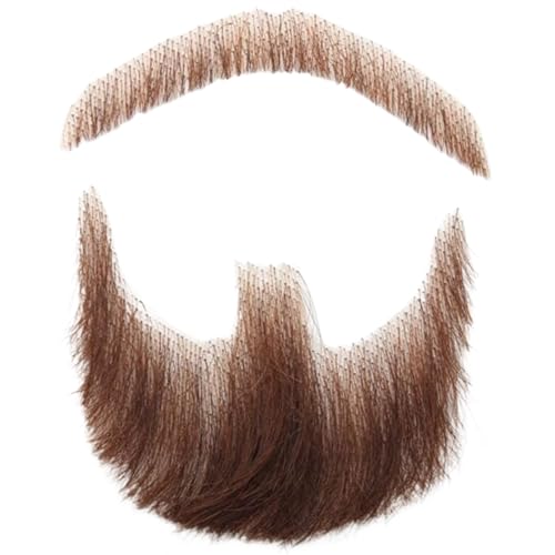 Wedhapy Realistischer Bart künstlicher Bart Echthaar realistischer Bart künstlicher Schnurrbart unsichtbares künstliches Gesichtshaar Kostümbart Spitzenbart zum Anziehen Halloween Cosplay Braun Wedhapy Realistischer Bart künstlicher Bart Echthaar realistischer Bart künstlicher Schnurrbart unsichtbares künstliches Gesichtshaar Kostümbart Spitzenbart zum Anziehen Halloween Cosplay Braun von Wedhapy