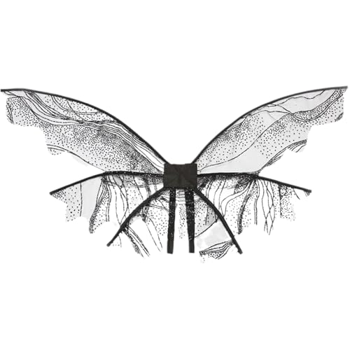 Wedhapy Schwarzer Gaze Schmetterling 35x24 mit Gurten für Mädchen Halloween Kostüm Wedhapy Schwarzer Gaze Schmetterling 35x24 mit Gurten für Mädchen Halloween Kostüm von Wedhapy