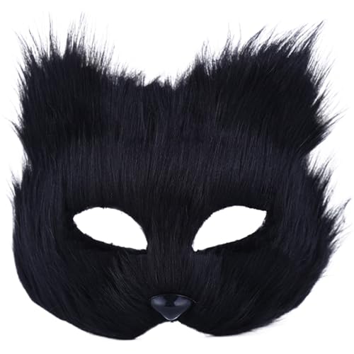 Wedhapy Therianische Maske, halbgesichts Fuchsmaske, atmungsaktive Tiermaske für Erwachsene Kinder, weiches glattes Cosplay pelziges Kostüm für Maskerade-Party Ostern Schwarz Wedhapy Therianische Maske, halbgesichts Fuchsmaske, atmungsaktive Tiermaske für Erwachsene Kinder, weiches glattes Cosplay pelziges Kostüm für Maskerade-Party Ostern Schwarz von Wedhapy