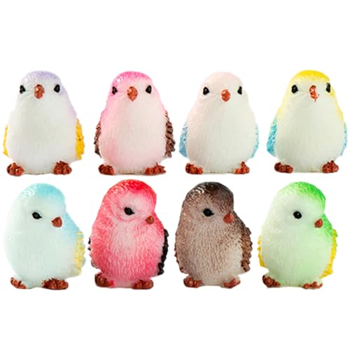 Wedhapy Vogelfiguren Miniatur Vögel 8 Stück Realistische Mini Vögel Zum Basteln Kleine Vögel Aus Kunstharz Feen Tierfiguren Für Garten Mikro Landschafts Puppenhaus Dekorationen von Wedhapy