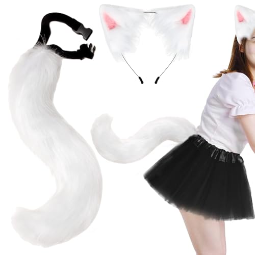 Wedhapy Wolfsohren und -Schwanz Kunstfell Fuchsohren und -Schwanz-Set pelzige Wolfsohren und -Schwanz süßes Tierschwanz- und -Ohren-Stirnband für Cosplay-Partys Maskerade weiß toysandgames Wedhapy Wolfsohren und -Schwanz Kunstfell Fuchsohren und -Schwanz-Set pelzige Wolfsohren und -Schwanz süßes Tierschwanz- und -Ohren-Stirnband für Cosplay-Partys Maskerade weiß toysandgames von Wedhapy