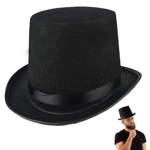 Wedhapy Zylinder Hut Verrückter Hutmacher Steampunk-Hut Schwarzer Zylinder Zylinder für Männer 6,3 Zoll hoch Schwarzer Zylinder Erwachsenengröße Filzzauberer-Kostümhut für formelle Showman-Partyhüte Wedhapy Zylinder Hut Verrückter Hutmacher Steampunk-Hut Schwarzer Zylinder Zylinder für Männer 6,3 Zoll hoch Schwarzer Zylinder Erwachsenengröße Filzzauberer-Kostümhut für formelle Showman-Partyhüte von Wedhapy