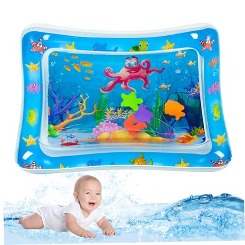 Bauchzeit Matte aufblasbar 27, 2 x 19, 7 Zoll Katzenwasserspiel Matte PVC Dicked Wassersensor Spielen mit Ozeankreatur für Haustiere von Weduspaty