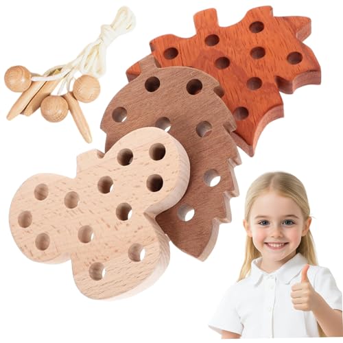 Feinmotorikspielzeug für Kleinkinder 3-4, Schnürkarten Holzunterricht für sichere Blätter Form Kleinkinder-Fadenspielzeug kultivieren Konzentration und Beobachtung Feinmotor für Jungen Mädchen 3 + Feinmotorikspielzeug für Kleinkinder 3-4, Schnürkarten Holzunterricht für sichere Blätter Form Kleinkinder-Fadenspielzeug kultivieren Konzentration und Beobachtung Feinmotor für Jungen Mädchen 3 + von Weduspaty