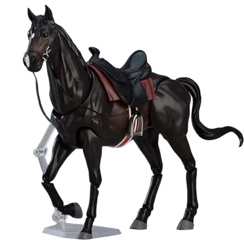 Pferdestatue, Pferdefiguren mit Sattel, Halfter und Bleiseil 8x5 -Möglichkeit mit beweglicher Joint für Enthusiasten, Schwarz von Weduspaty