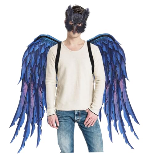 Weduspaty Eulenkostüm, Eulenkostümmaske und Flügelset, PU Foam Halloween Kostüme Unisex One Size Adult für Erwachsene Halloween Cosplay Masquerade Karneval von Weduspaty