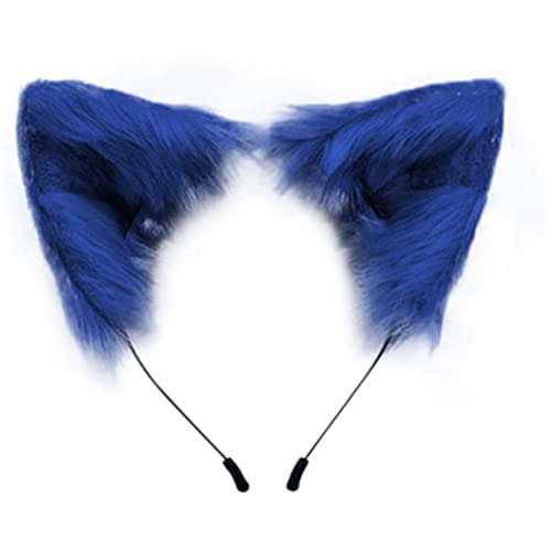 Weduspaty Fox Wolf Cat Ohrs Kopfbekleidung Kostümzubehör für Halloween Christmas Cosplay Party (blau), von Weduspaty