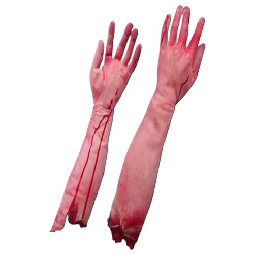 Weduspaty Gefälschte Hände, Halloween -Hände, 1 Paar 20 Zoll abgetrennten falschen Arm, Horror blutige Körperteile, Vinyl Halloween für Spukhausdekoration von Weduspaty