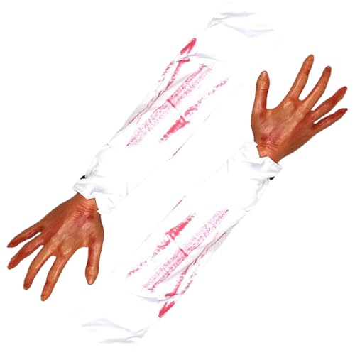 Weduspaty Gefälschte Hand, 2pcs Halloween -Hände, 21 Zoll getrennten falschen Arm mit weißem Stoffhülsen, weiche realistisch für Spukhaus, Halloween Kostümparty -Dekor, Stil 1 für Zuhause Weduspaty Gefälschte Hand, 2pcs Halloween -Hände, 21 Zoll getrennten falschen Arm mit weißem Stoffhülsen, weiche realistisch für Spukhaus, Halloween Kostümparty -Dekor, Stil 1 für Zuhause von Weduspaty
