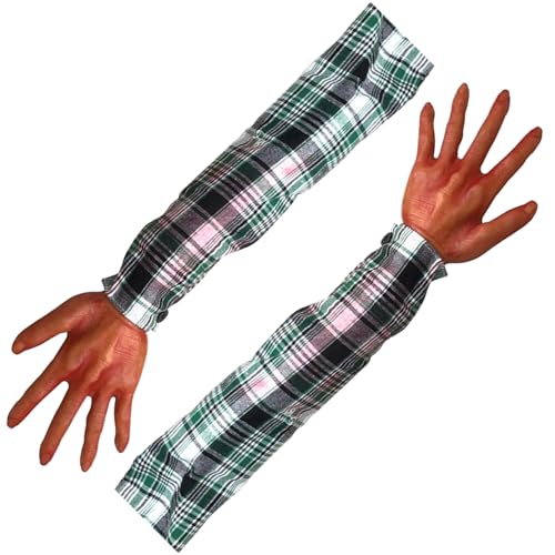 Weduspaty Gefälschte Hand, 2pcs Halloween Hände, 22 Zoll getrennten falschen Arm mit kariertem Stoffhülsen, weiche realistisch für Spukhaus, Halloween Kostümparty -Dekor, Style 2 für Zuhause Weduspaty Gefälschte Hand, 2pcs Halloween Hände, 22 Zoll getrennten falschen Arm mit kariertem Stoffhülsen, weiche realistisch für Spukhaus, Halloween Kostümparty -Dekor, Style 2 für Zuhause von Weduspaty