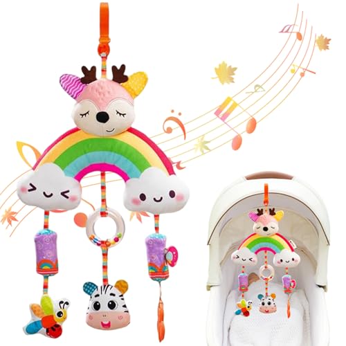 Weduspaty Hanges Spielzeug für Baby-Fitnessstudio, Hängende Babyspielzeug, süßer Cartoon-Beruhigungs Kinderwagen mit Glocken & Teeter, für Auto, Krippe, Zuhause, Style-1 Weduspaty Hanges Spielzeug für Baby-Fitnessstudio, Hängende Babyspielzeug, süßer Cartoon-Beruhigungs Kinderwagen mit Glocken & Teeter, für Auto, Krippe, Zuhause, Style-1 von Weduspaty