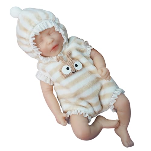 Weduspaty Mini -Babypuppen, Mini Silicon Baby, 6 Zoll weiche Flexible Silikonpuppe, realistische Babys mit Kleidung, magnetischer Schnuller, Flasche für Kindergeschenke, Junge von Weduspaty