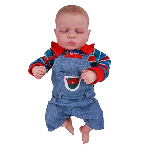Weduspaty Realistische Babypuppen, Babypuppen, 18 Zoll realistische Schlafpuppe tragen Pullover und Overalls, Enworn für Kinder Alter 3+ von Weduspaty