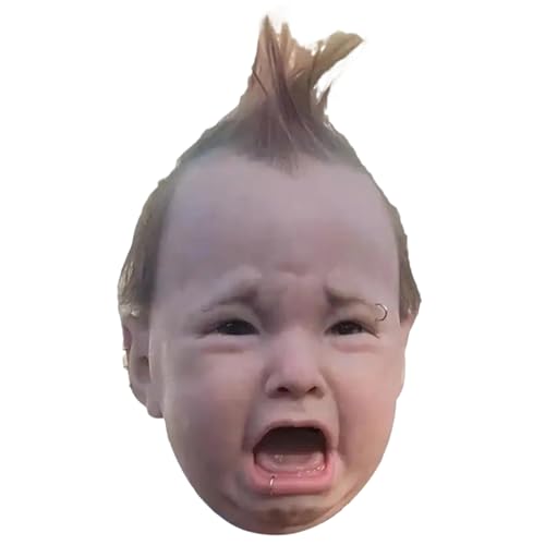 Weduspaty Realistische Maske, weinende Babymaske gruselige lustige realistische gruselige Punk Halloween mit Haaren flexibel für Cosplay, Kostüm, Filmpropie Weduspaty Realistische Maske, weinende Babymaske gruselige lustige realistische gruselige Punk Halloween mit Haaren flexibel für Cosplay, Kostüm, Filmpropie von Weduspaty
