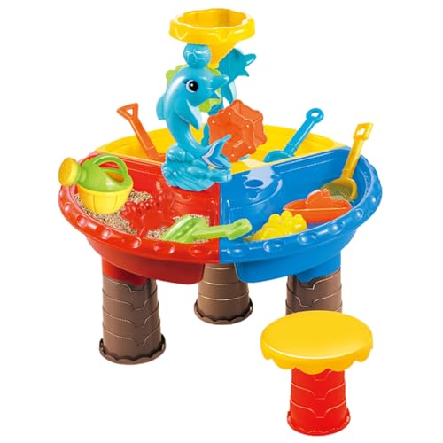 Weduspaty Sandtisch, Wassertisch 1 Set farbenfrohen Sand mit niedlichem Delphin-Abs-Sensory Interactive Elternkind für den Innenrand im Freien im Freien, Runde von Weduspaty