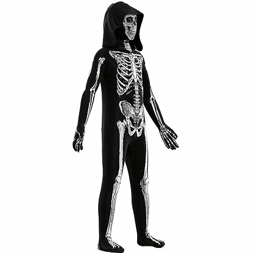 Weduspaty Skelett-Overall, Halloween-Skelettkostüm für Kinder mit Kapuze mit Langarmanzug für 51, 2-55, 1 in Höhe für Zuhause Weduspaty Skelett-Overall, Halloween-Skelettkostüm für Kinder mit Kapuze mit Langarmanzug für 51, 2-55, 1 in Höhe für Zuhause von Weduspaty
