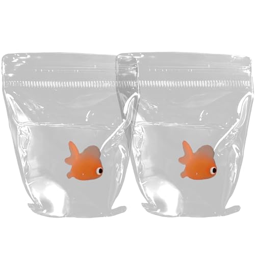 Weduspaty Stressabbauspielzeug, Squeeze -Spielzeug 2PCS Goldfisch in klarem Beutel Stressabbauspielzeug für Kinder und Erwachsene tragbar für Zuhause, Schule, Büro von Weduspaty