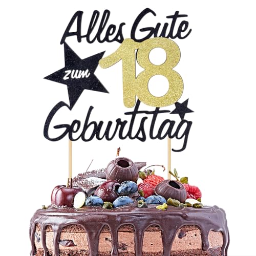 Torten Deko Cake Topper 18 30 40 50 60 Jahre Geburtstag, Alles Gute zum Geburtstag Tortendeko, Kuchendeko Torten Topper, Tortenstecker für Geburtstagsfeier Frauen Männer (18 Torten Deko Cake Topper 18 30 40 50 60 Jahre Geburtstag, Alles Gute zum Geburtstag Tortendeko, Kuchendeko Torten Topper, Tortenstecker für Geburtstagsfeier Frauen Männer (18 von Weekcos