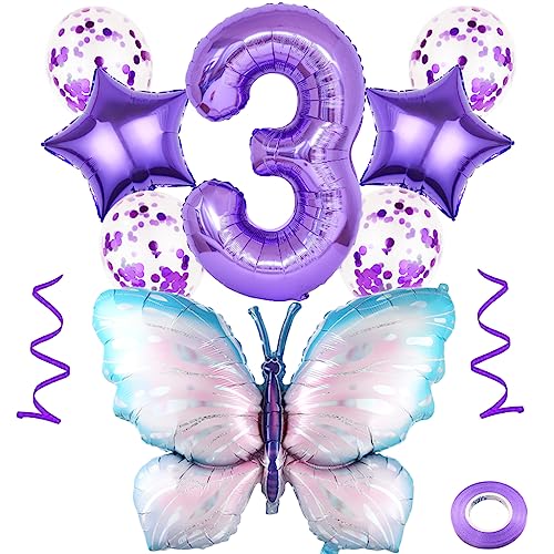 Weenkeey 3 Jahre Schmetterling Geburtstag Deko Große Bunt Schmetterling Folienballon 3. Geburtstag Schmetterling Luftballon Lila Zahl 3 Luftballon für Mädchen Geburtstag Party Weenkeey 3 Jahre Schmetterling Geburtstag Deko Große Bunt Schmetterling Folienballon 3. Geburtstag Schmetterling Luftballon Lila Zahl 3 Luftballon für Mädchen Geburtstag Party von Weenkeey