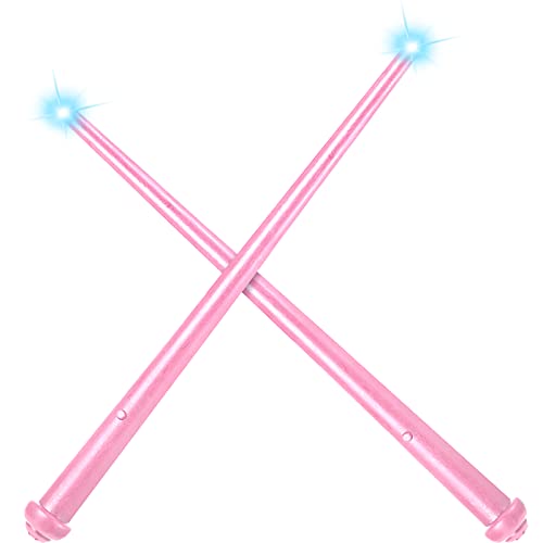 Weewooday 2 Stück Leuchtende Zauberstäbe Licht Sound Spielzeug Cosplay Requisiten für Kinder (Rosa) von Weewooday
