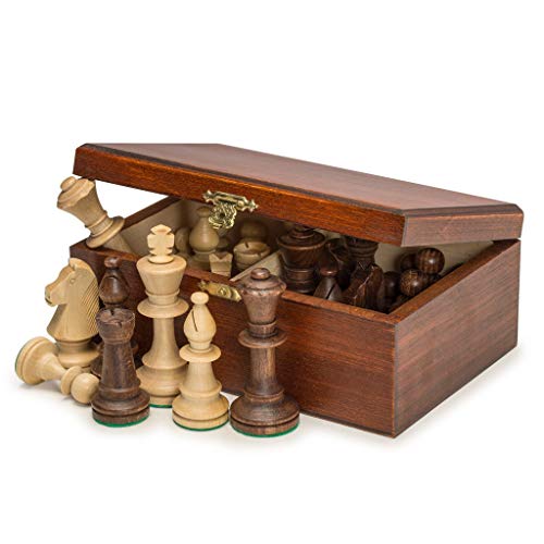 Staunton No. 5 Tournament Chess Pieces w/ Wood Box by Wegiel von Wegiel