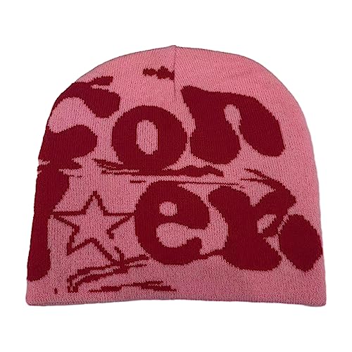 Wegiwuca 2000er Gestrickte Slouch Gestrickt Vintage Warm Gestrickt Halloween Accessoires High School Teenager Casual von Wegiwuca