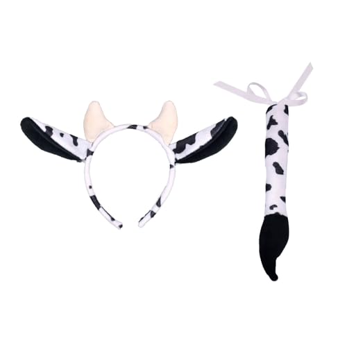 Wegiwuca 2pcs Cartoon Kuh Ohrform Haare Hackschwanz Plüsch Fleischivals Party Kopfstück Plüsch Haarband Rollenspiele Schwanz Tiaras Unisex Wegiwuca 2pcs Cartoon Kuh Ohrform Haare Hackschwanz Plüsch Fleischivals Party Kopfstück Plüsch Haarband Rollenspiele Schwanz Tiaras Unisex von Wegiwuca