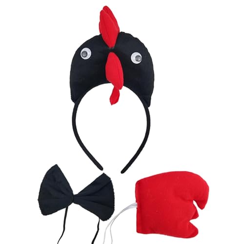 Wegiwuca 3PCS Child Rooster Cosplay Kostüm Einschließlich Rooster Heandband Bowtie Und Tail Halloween Chicken Dress Up Wegiwuca 3PCS Child Rooster Cosplay Kostüm Einschließlich Rooster Heandband Bowtie Und Tail Halloween Chicken Dress Up von Wegiwuca