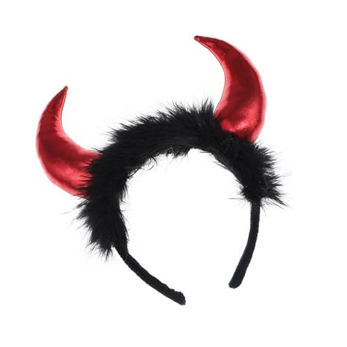 Wegiwuca Halloween Devil Horns Stirnband Kopfbedeckungen Cosplay Kopfbedeckung Golden Cosplay Accessoire Für Kostümfeiern von Wegiwuca