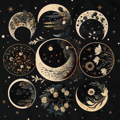 Wegiwuca Mond Tarot Tischdecke Gotteskarten Tisch Stoff Wandteppich Astrologie Hexerei von Wegiwuca