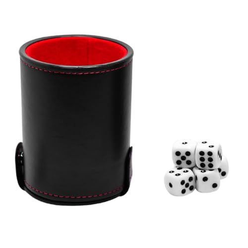 Wegiwuca PU Leder Dices Cups Dices Shake Container Flanell Futter Dices Cup Dices Box Brettspiel Requisiten Für Unterhaltung Set Für Unterhaltung von Wegiwuca
