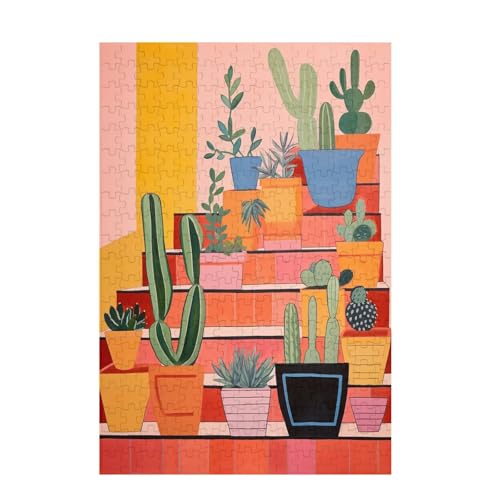 Abstrakt Puzzle Anlage Puzzle Große 500 Teile Erwachsene, Clevere Rätsel, Geschicklichkeitsspiel für die Ganze Familie, Holz Farbenfrohes Jigsaws mit Geschenkbox, Geschenke für Frauen 52x38cm D-1487 von Wehsaeho