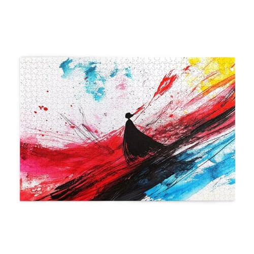 Abstrakt Puzzle Farbe Puzzle Große 1500 Teile Erwachsene, Clevere Rätsel, Geschicklichkeitsspiel für die Ganze Familie, Holz Farbenfrohes Jigsaws mit Geschenkbox, Geschenke für Frauen 87x57cm E-425 von Wehsaeho