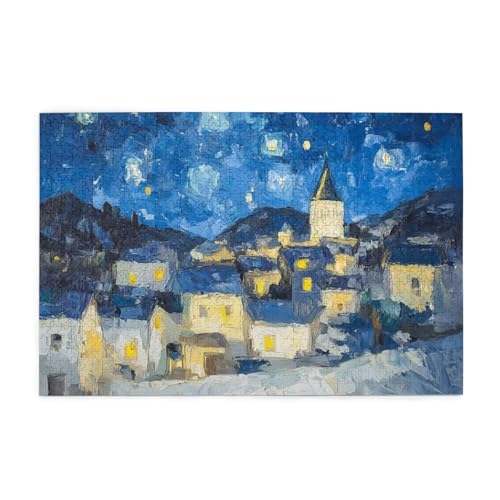 Abstrakt Puzzle Sternenhimmel Puzzle 300 Teile Erwachsene, Clevere Rätsel, Geschicklichkeitsspiel für die Ganze Familie, Holz Farbenfrohes Jigsaws mit Geschenkbox, Geschenke für Frauen 38x26cm E-1144 von Wehsaeho